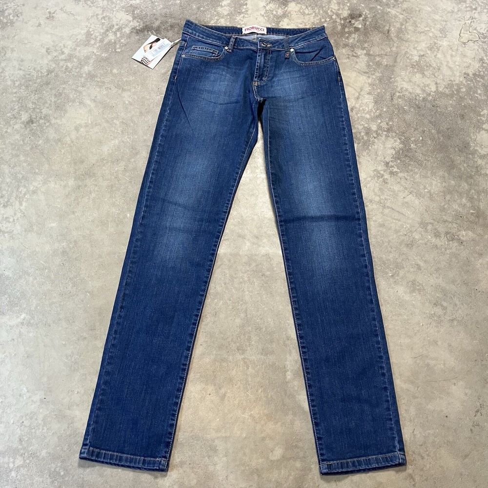 Fiorucci Since 1967 Jeans Womens 31 Blue Straight Leg Mid Rise Retro‎